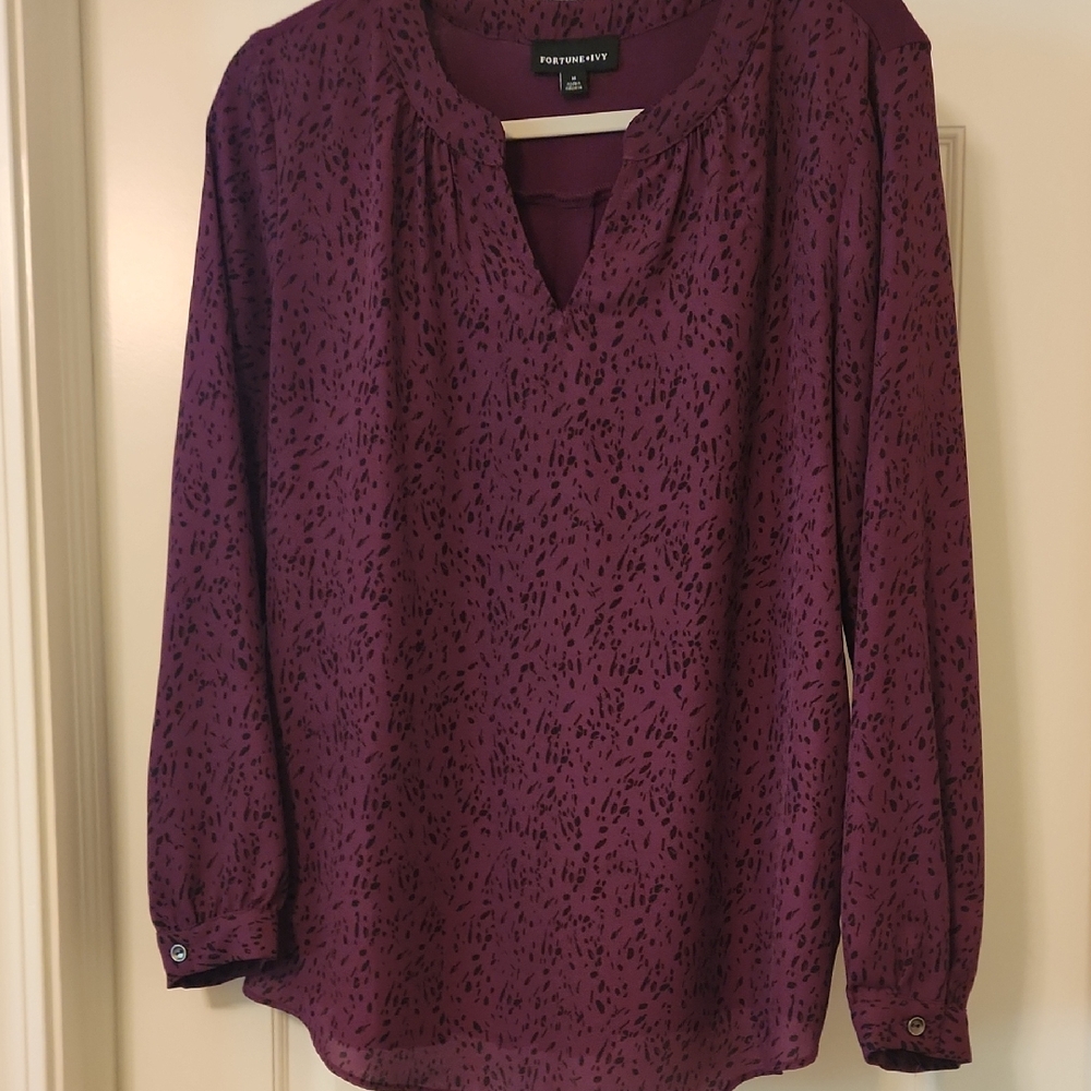 Fortune & Ivy Women's Purple Blouse